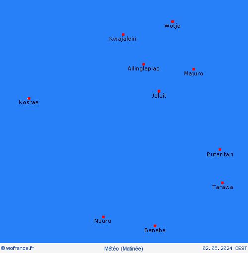 aperçu Îles Marshall Océanie Cartes de prévision