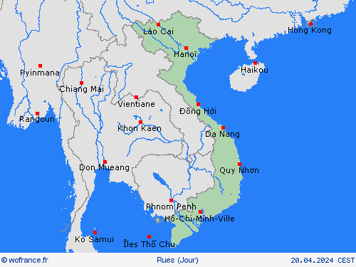 mété des routes Viêt Nam Asie Cartes de prévision