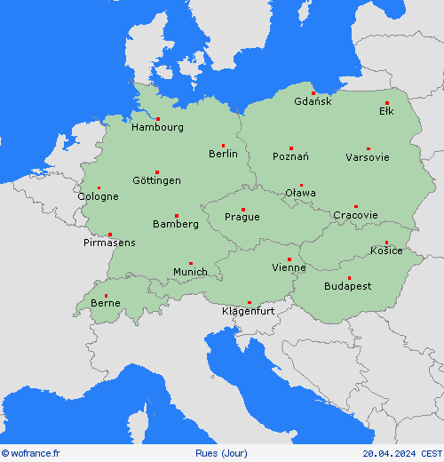 mété des routes  Europe Cartes de prévision