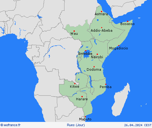 mété des routes  Afrique Cartes de prévision
