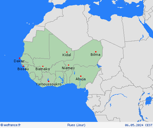 mété des routes  Afrique Cartes de prévision