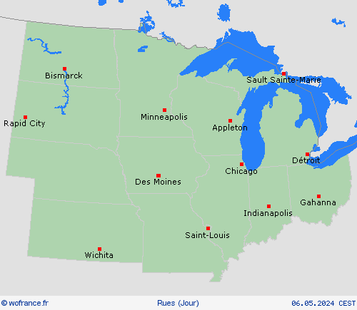 mété des routes  Amérique du Nord Cartes de prévision