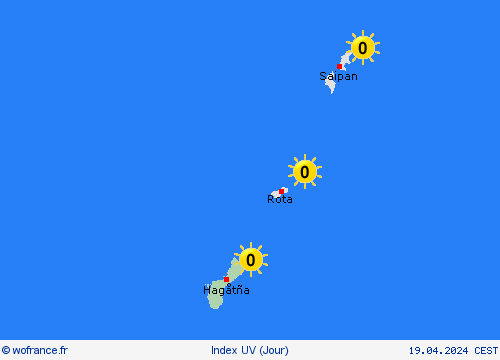 index uv Guam Océanie Cartes de prévision