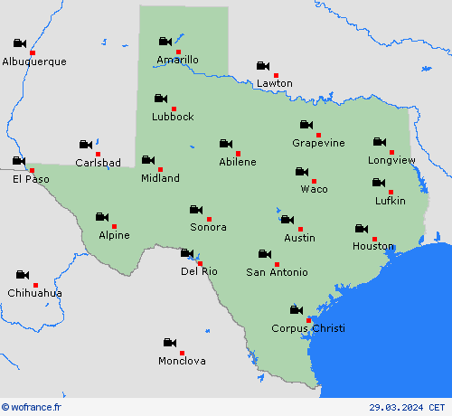 webcam Texas Amérique du Nord Cartes de prévision