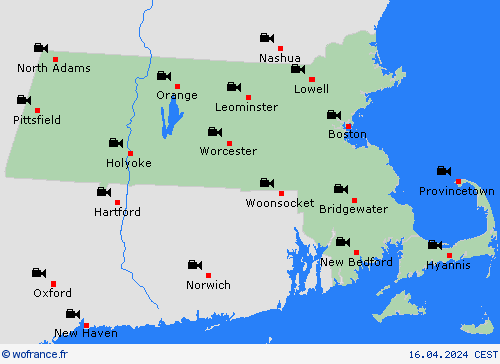 webcam Massachusetts Amérique du Nord Cartes de prévision