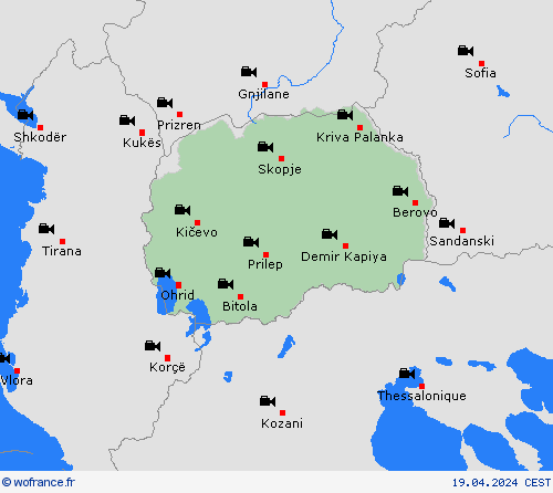 webcam Macédoine du Nord Europe Cartes de prévision