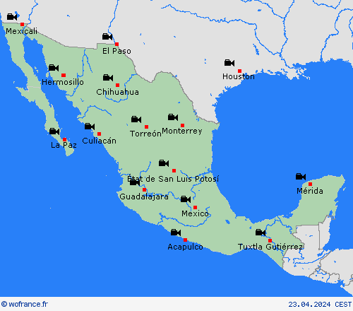 webcam Mexique Amérique centrale Cartes de prévision