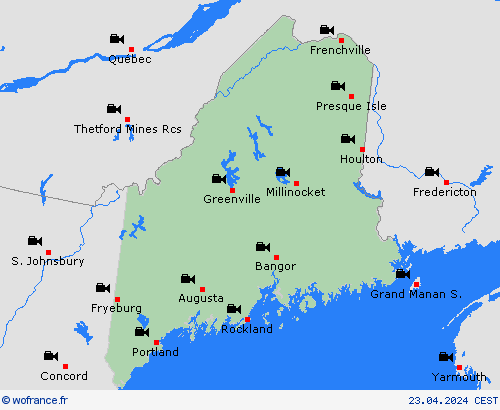 webcam Maine Amérique du Nord Cartes de prévision