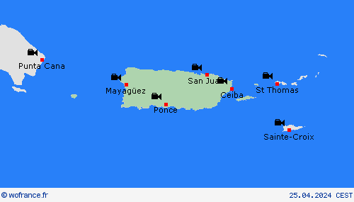 webcam Porto Rico Amérique centrale Cartes de prévision