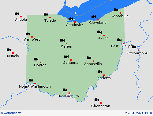webcam Ohio Amérique du Nord Cartes de prévision