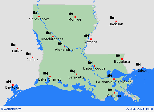 webcam Louisiane Amérique du Nord Cartes de prévision