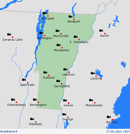 webcam Vermont Amérique du Nord Cartes de prévision