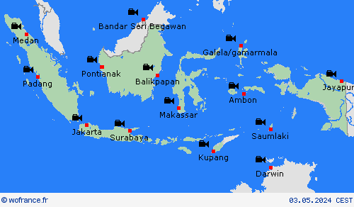webcam Indonésie Amérique du Nord Cartes de prévision