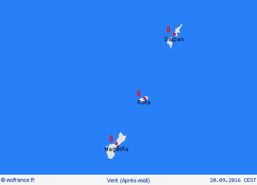 vent Îles Mariannes Océanie Cartes de prévision