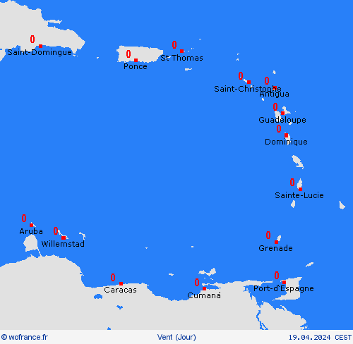 vent Petites Antilles Amérique centrale Cartes de prévision