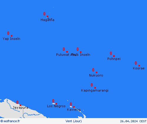 vent Micronésie Océanie Cartes de prévision