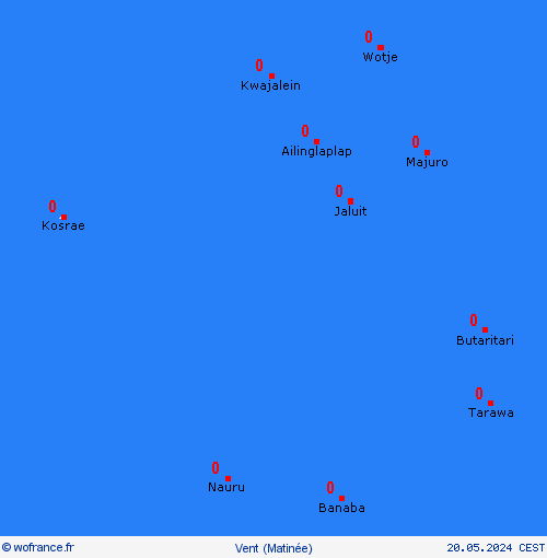 vent Îles Marshall Océanie Cartes de prévision