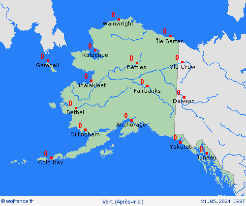 vent Alaska Amérique du Nord Cartes de prévision