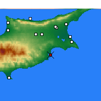 Nearby Forecast Locations - Larnaca - Carte