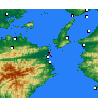 Nearby Forecast Locations - Tokushima Aéroport - Carte