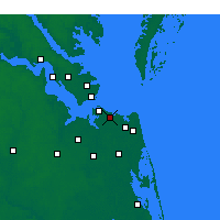 Nearby Forecast Locations - Norfolk IAP - Carte