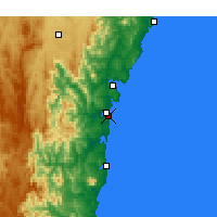 Nearby Forecast Locations - Moruya Heads - Carte