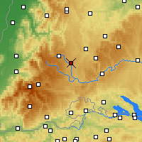 Nearby Forecast Locations - Villingen-Schwenningen - Carte