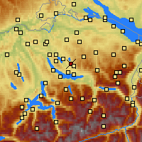 Nearby Forecast Locations - Wetzikon - Carte
