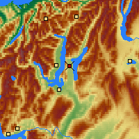Nearby Forecast Locations - Lac Hawea - Carte