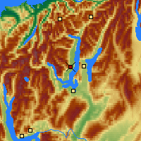 Nearby Forecast Locations - Lac Wanaka - Carte