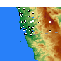 Nearby Forecast Locations - San Diego AP/B - Carte