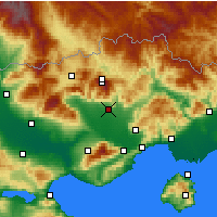 Nearby Forecast Locations - Dráma - Carte