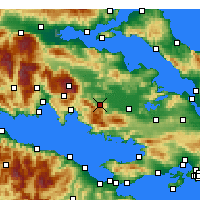 Nearby Forecast Locations - Livadiá - Carte