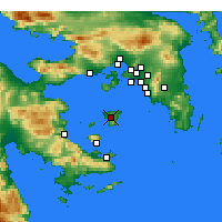 Nearby Forecast Locations - Égine - Carte