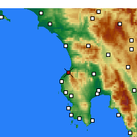 Nearby Forecast Locations - Kyparissía - Carte