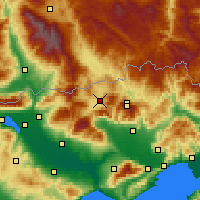 Nearby Forecast Locations - Káto Nevrokópi - Carte