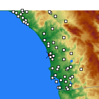 Nearby Forecast Locations - Cardiff-by-the-Sea - Carte
