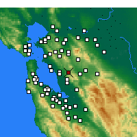 Nearby Forecast Locations - Castro Valley - Carte
