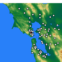 Nearby Forecast Locations - Corte Madera - Carte