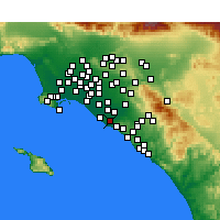 Nearby Forecast Locations - Costa Mesa - Carte
