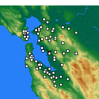 Nearby Forecast Locations - San Leandro - Carte