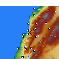 Nearby Forecast Locations - Bikfaya - Carte