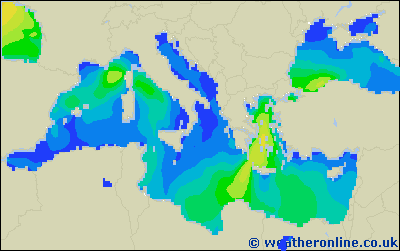 Corse/Sardaigne-Quest - Hauteurs des vagues - mer, 19.09. 20:00 CEST
