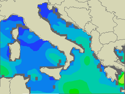 Adriatique Sud - Hauteurs des vagues - mer, 26.06. 02:00 CEST