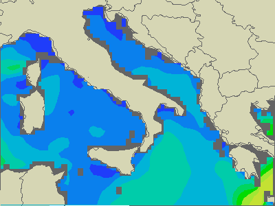 Adriatique Sud - Hauteurs des vagues - mer, 26.06. 14:00 CEST