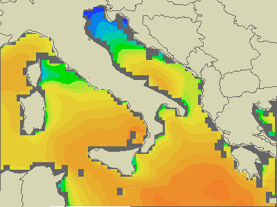 Adriatique Sud - Hauteurs des vagues - sam, 14.12. 13:00 CET