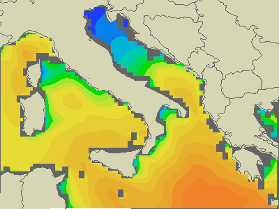 Adriatique Sud - Hauteurs des vagues - sam, 14.12. 19:00 CET