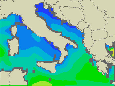 Adriatique Sud - Hauteurs des vagues - jeu, 02.04. 14:00 CEST