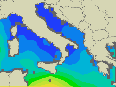Adriatique Sud - Hauteurs des vagues - ven, 03.04. 02:00 CEST