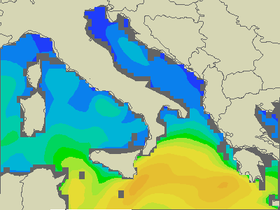 Adriatique Sud - Hauteurs des vagues - sam, 04.04. 02:00 CEST